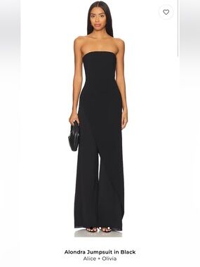 Alice + Olivia Strapless Black Wide-Leg Jumpsuit